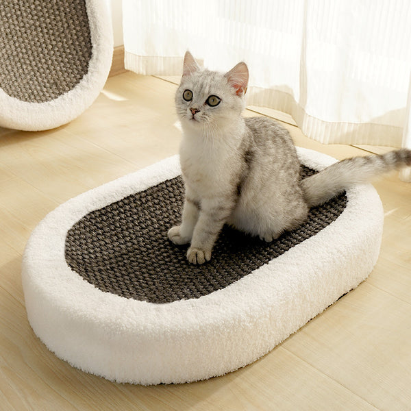 Nido Ovalado para Gatos con Tabla Rascadora de Sisal Resistente