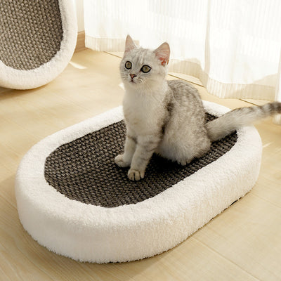 Nido Ovalado para Gatos con Tabla Rascadora de Sisal Resistente