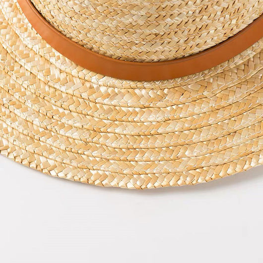 Sombrero de Paja con Ala Plana para Viajes y Protección Solar - Image 12