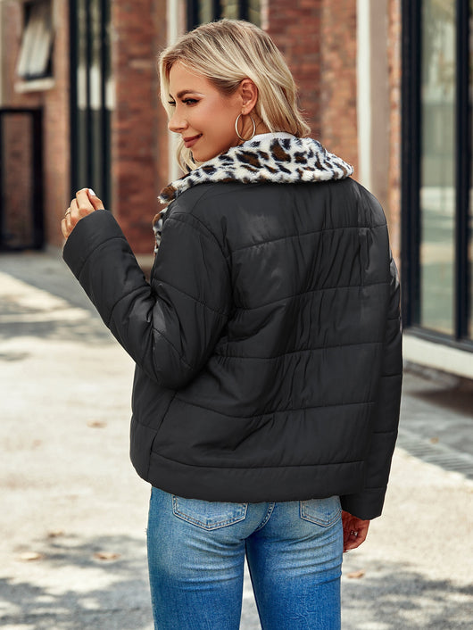 Abrigo Acolchado de Algodón con Cuello Tipo Polo para Mujer - Image 10