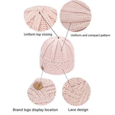 Gorro Tejido de Lana Gruesa con Pompón Abrigador para Mujer - Image 26