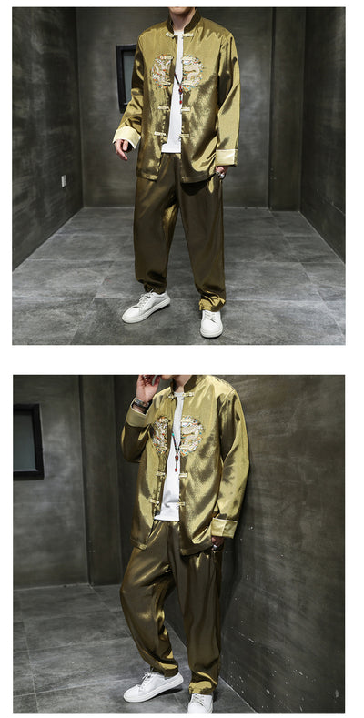 Traje Tradicional Chino Hanfu de Dos Piezas para Hombre - Image 11