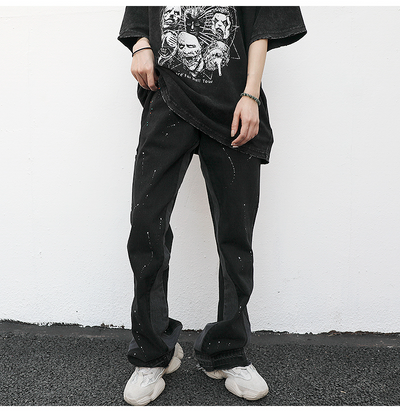 Pantalón Denim Reconstruido con Efecto Salpicado - Image 2