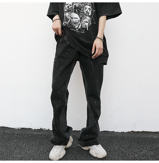 Pantalón Denim Reconstruido con Efecto Salpicado - Image 2
