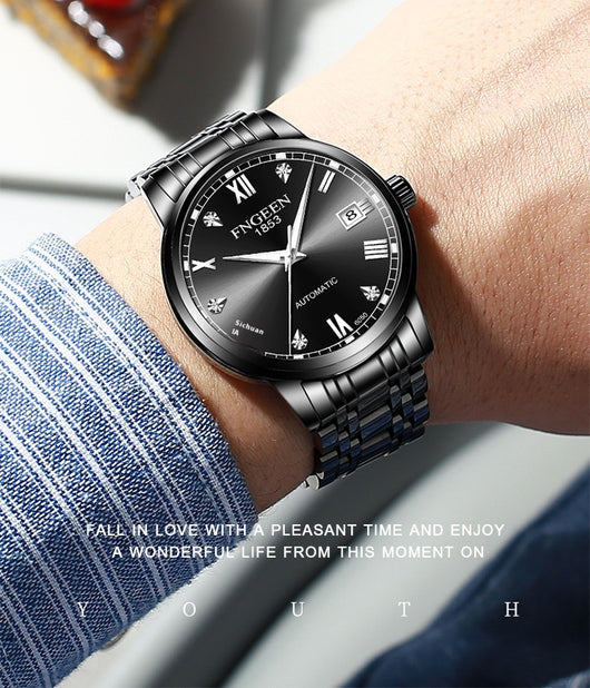 Reloj Automático de Acero Inoxidable Estilo Cinturón Ejecutivo Impermeable con Luminiscencia - Image 28