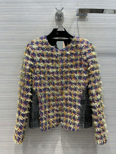Chaqueta Tejida Patchwork con Patrón de Fragancias - Image 10