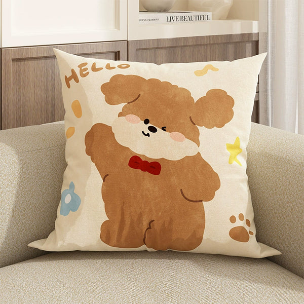 Funda de Almohada Decorativa Perrito Adorable 45x45cm para Sofá y Hogar