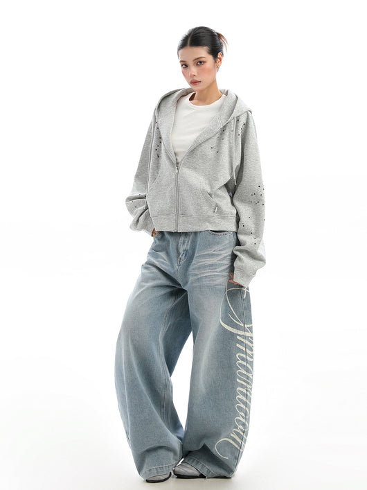 Cardigan con Capucha y Strass para Mujer - Sudadera Brillante con Cierre - Image 4