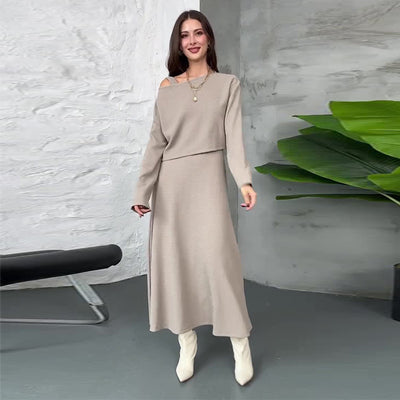 Conjunto Vestido Minimalista de Punto para Mujer - Image 4