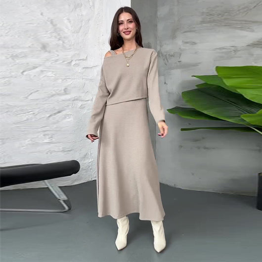 Conjunto Vestido Minimalista de Punto para Mujer - Image 4