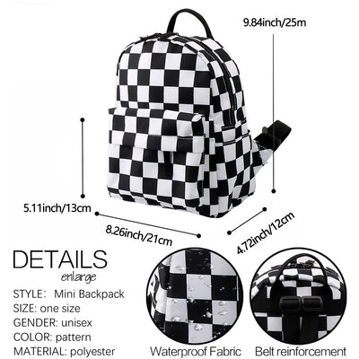 Mochila Cuadrille Clásica Negro y Blanco para Mujer - Image 8