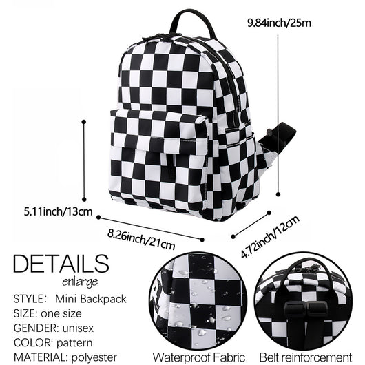 Mochila Cuadrille Clásica Negro y Blanco para Mujer - Image 8