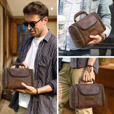 Bolsa Multiusos de Cuero Genuino Vintage - Portátil y Resistente - Image 3