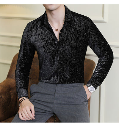 Camisa Slim Fit Brillante para Hombre - Estilo Personalidad - Image 28