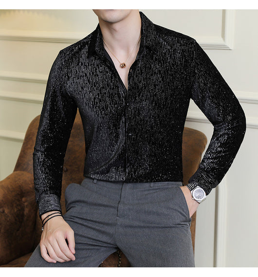 Camisa Slim Fit Brillante para Hombre - Estilo Personalidad - Image 28