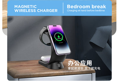 Cargador Inalámbrico Magnético 4 en 1 con Luz Ambiente para iPhone, Apple Watch y AirPods Pro - Image 15