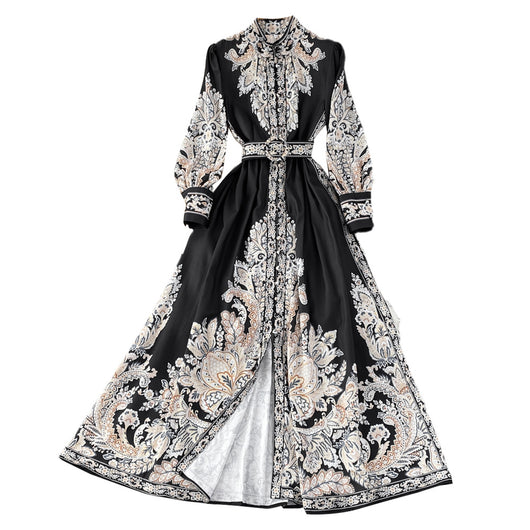 Vestido Hada Estampado con Cuello Solapa y Mangas Abullonadas - Image 3