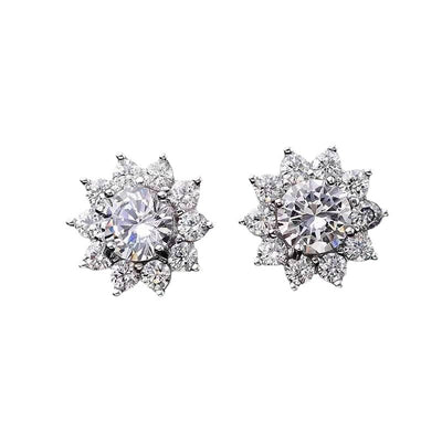 Aretes Girasol para Parejas con Diamante Solitario - Image 6