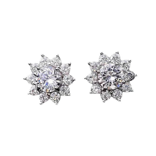 Aretes Girasol para Parejas con Diamante Solitario - Image 6