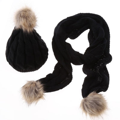 Conjunto de Gorro y Bufanda de Lana para Mujer Diseño Figura 8 - Image 7