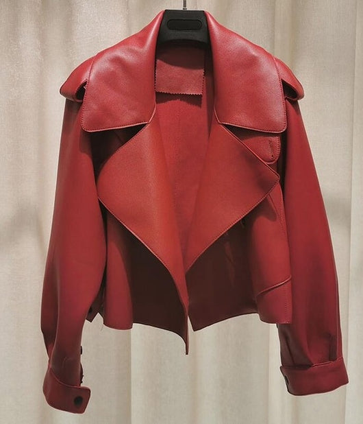 Chaqueta de Cuero para Mujer Estilo Retro Clásico - Image 12