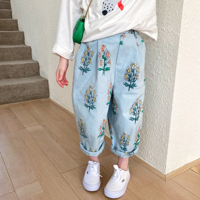 Pantalones Infantiles Estilo Floral con Diseño de Flores Rotas - Image 30