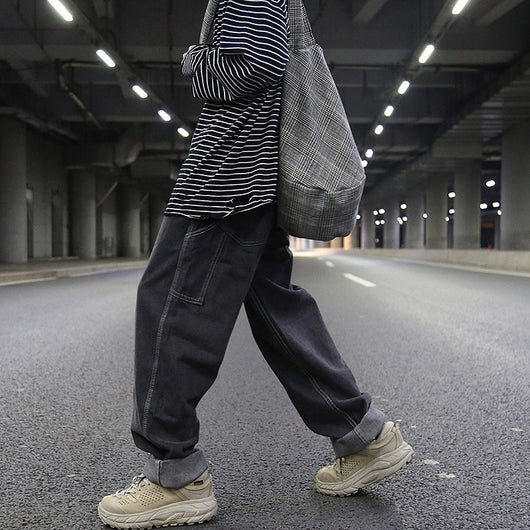 Jeans Holgados Grises de Corte Relajado - Image 3