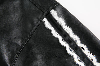 Chaqueta de Solapa Negra con Encaje y Bordado Love Number para Mujer - Image 9