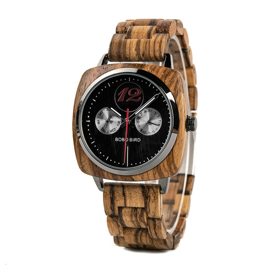 Reloj de Madera Cuadrado para Hombre - Estilo Casual y Artesanal - Image 11