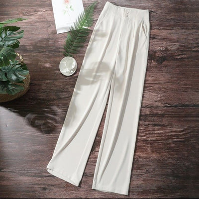 Pantalones Anchos de Cintura Alta en Gasa - Estilo Casual Elegante - Image 4