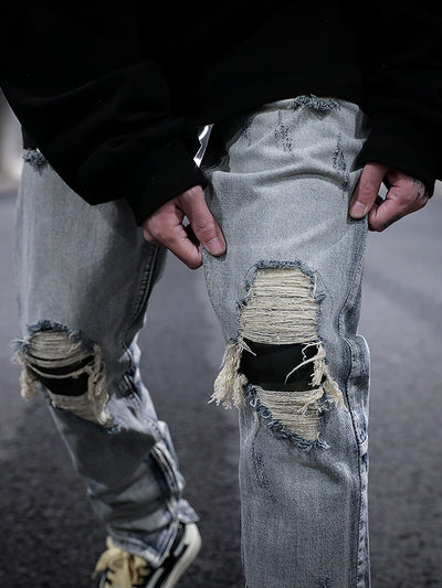 Jeans Camuflado Desgastado con Parches Estilo Urban - Image 3