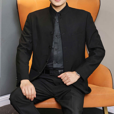 Saco Slim Fit Primavera-Otoño con Inspiración Oriental - Image 9