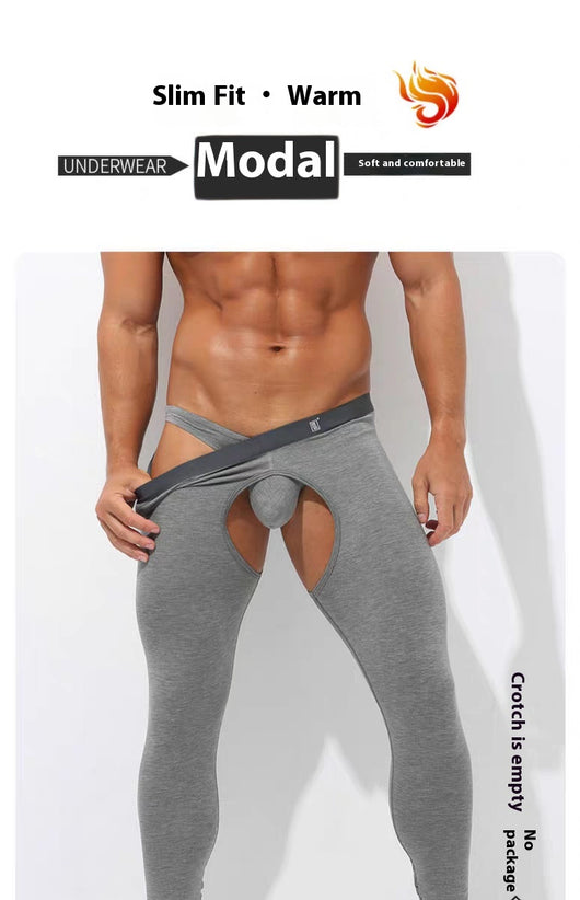 Pantalones Térmicos Ajustados Modal para Hombre - Diseño Abierto Otoño Invierno - Image 13