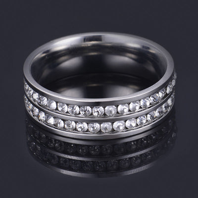 Anillo de Acero Inoxidable 316L para Hombre con Surco Negro