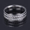 Anillo de Acero Inoxidable 316L para Hombre con Surco Negro