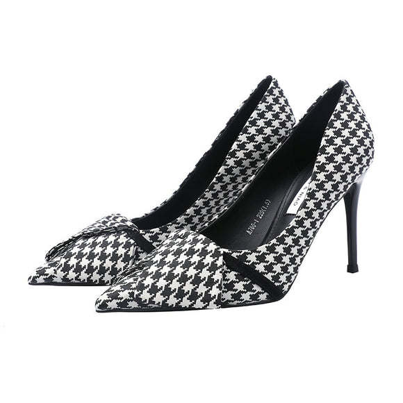 Tacones Stiletto Puntiagos con Moño para Mujer - Primavera Elegante