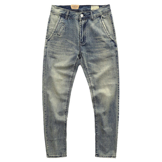 Pantalones Casuales Desgastados Estilo Americano en Tono Arena - Image 5