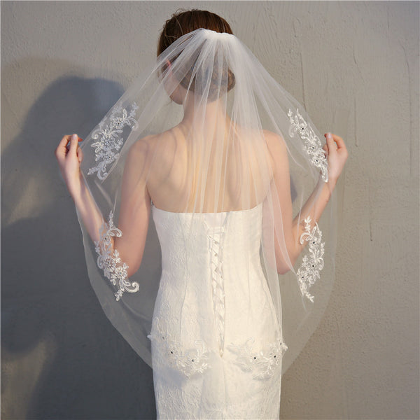 Aplique de Encaje con Diamantes para Accesorios de Novia
