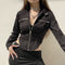 Chaqueta Slim Fit con Cuello de Pie y Cierre de Cremallera