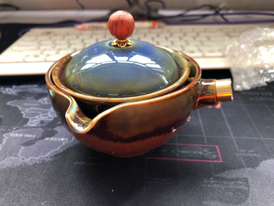 Tetera de Cerámica Negra con Asa de Madera - Colador Kung Fu para Té Oolong - Image 11