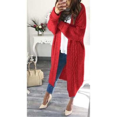 Cardigan Tejido de Largo Medio con Detalle Trenzado - Image 3