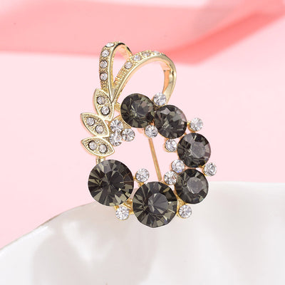 Broche Temperamento Coreano con Diamante Negro Incrustado - Image 12