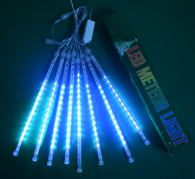 Luces LED Lluvia Meteoro Impermeables 30-50 cm, 8 Tubos, 100-240V con Fuente EU - Image 4