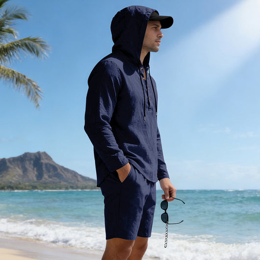 Traje de Lino Hombre Suelto y Transpirable - Image 25