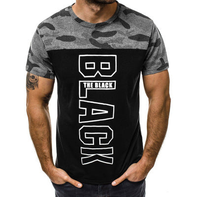 Camiseta Cuello Redondo Camuflaje con Estampado de Letras - Image 25