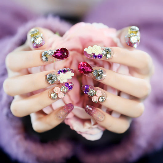 Uñas Postizas Decoradas con Lazo y Corona - Parches de Uñas Artísticas - Image 21