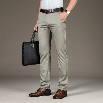 Pantalones Rectos Hombre Seda Helada con Elasticidad - Image 3