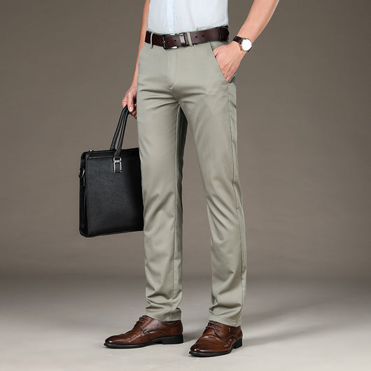 Pantalones Rectos Hombre Seda Helada con Elasticidad - Image 3