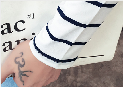 Camiseta Oversized a Rayas Blanco y Negro - Manga Larga Unisex - Image 13