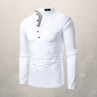 Playera Casual de Manga Larga con Botones Decorativos para Hombre - Image 5